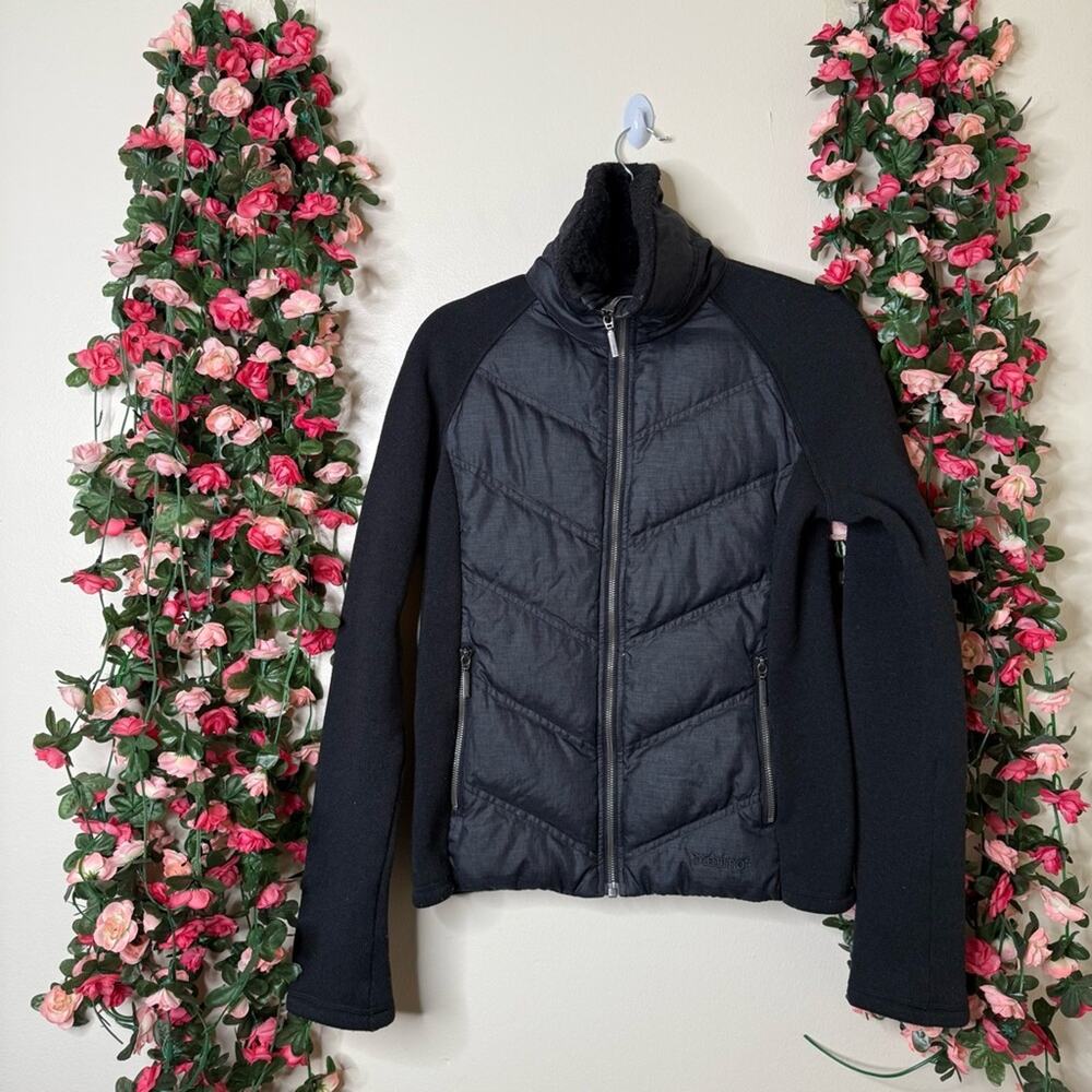 Marmot Thea 700 Fill Down Hybrid Jacket Women’s Small Black Puffer Fleece